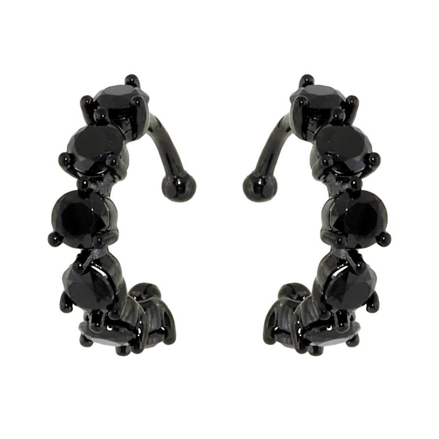 Сережки Xuping Позолота Black (чорне золото) кафи Доріжки чорного цирконію фото №1