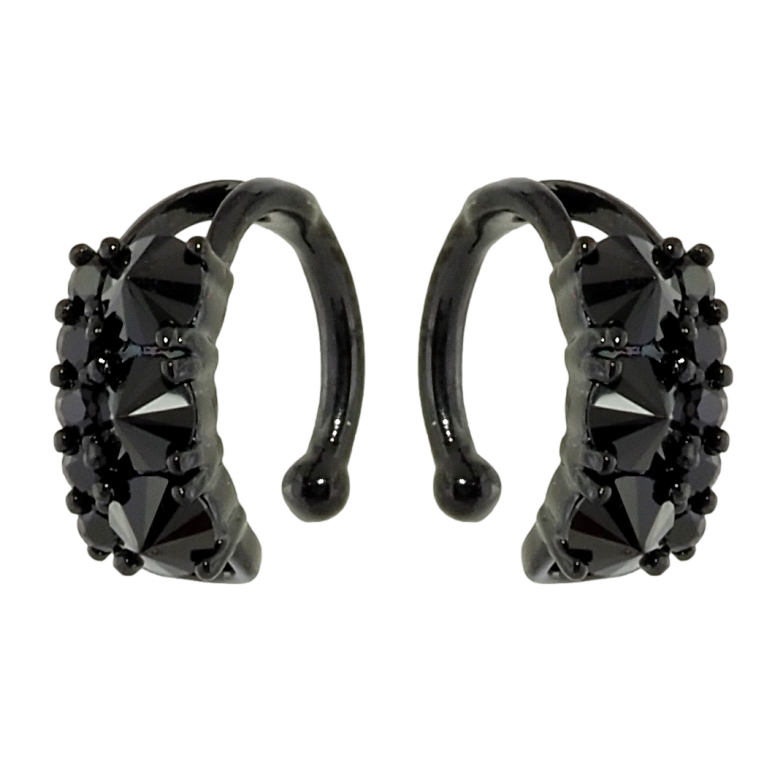 Сережки Xuping Позолота Black (чорне золото) кафи Доріжки чорного цирконію фото №1