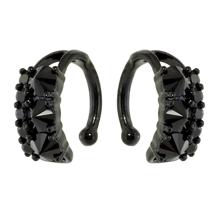 Сережки Xuping Позолота Black (чорне золото) кафи Доріжки чорного цирконію фото №1