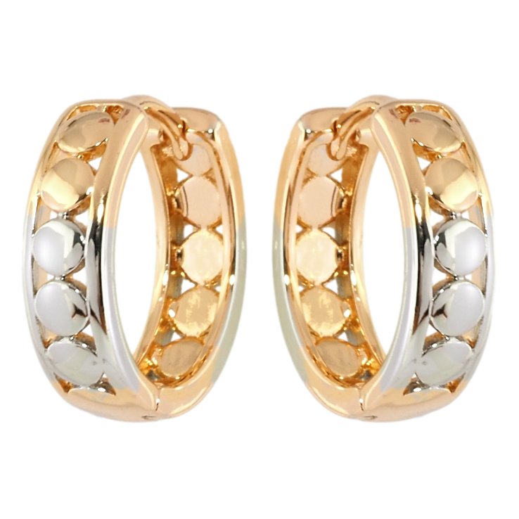 Серьги Xuping Позолота 18K + Родий колечки Декоративный орнамент фото №17 Серьги Xuping Позолота 18K + Родий колечки Декоративный орнамент фото №17