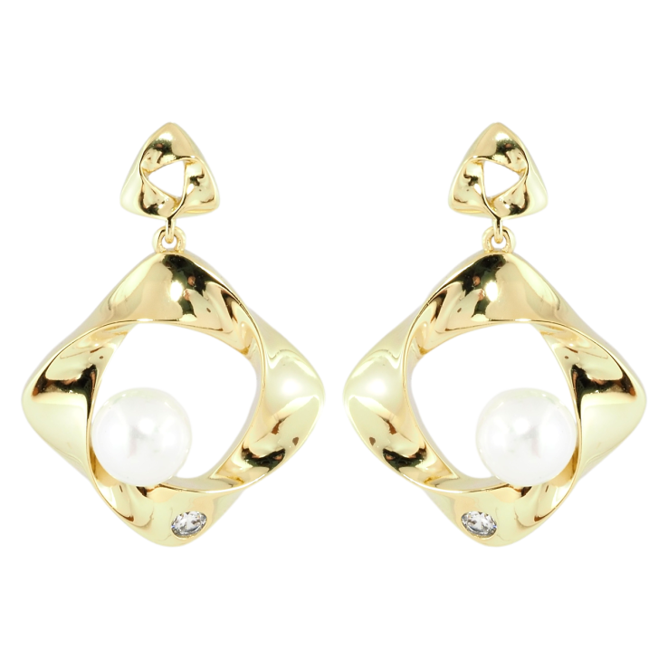 Серьги Xuping Позолота 14K пусеты Фигурные подвески с жемчужинами фото №21