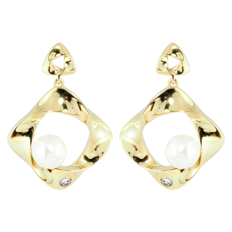 Серьги Xuping Позолота 14K пусеты Фигурные подвески с жемчужинами фото №1