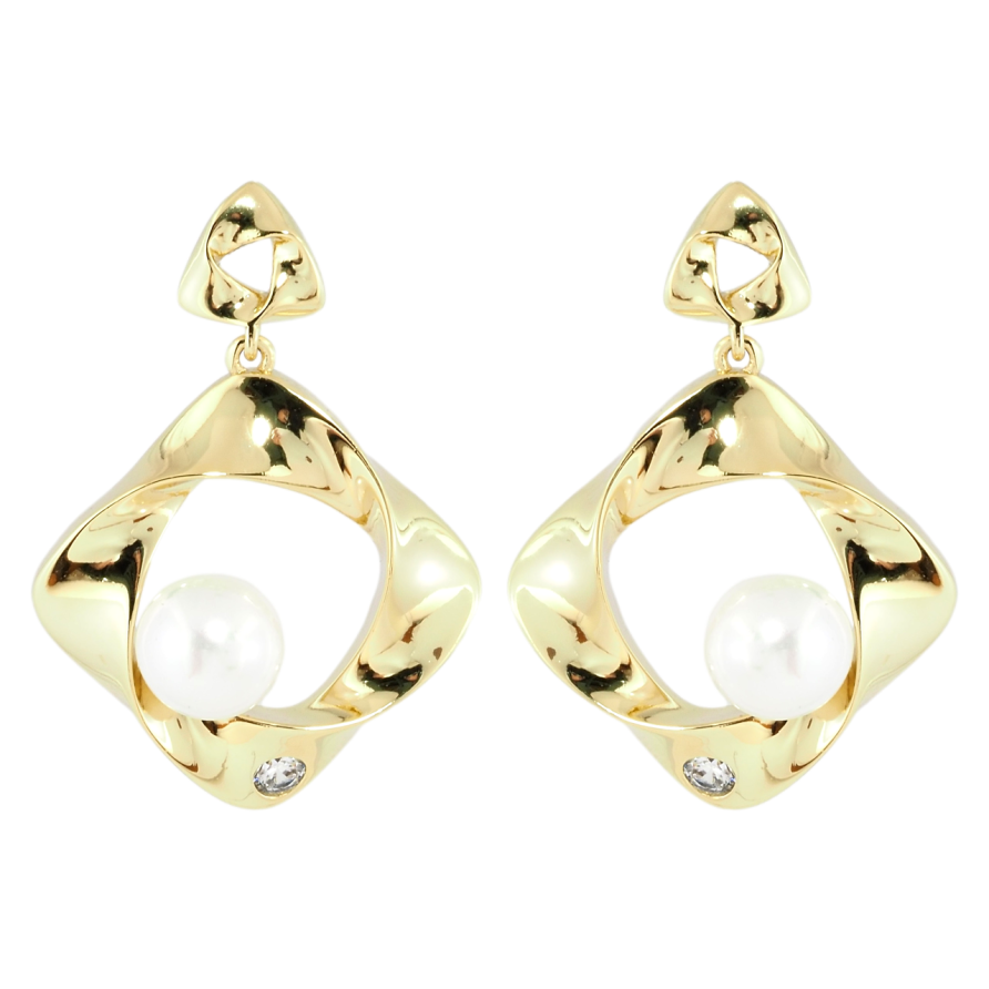 Серьги Xuping Позолота 14K пусеты Фигурные подвески с жемчужинами фото №1