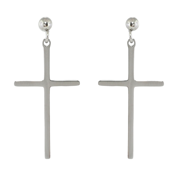 Серьги Xuping TTM Stainless Steel цвет Родий пусеты Подвески Крестики фото №25