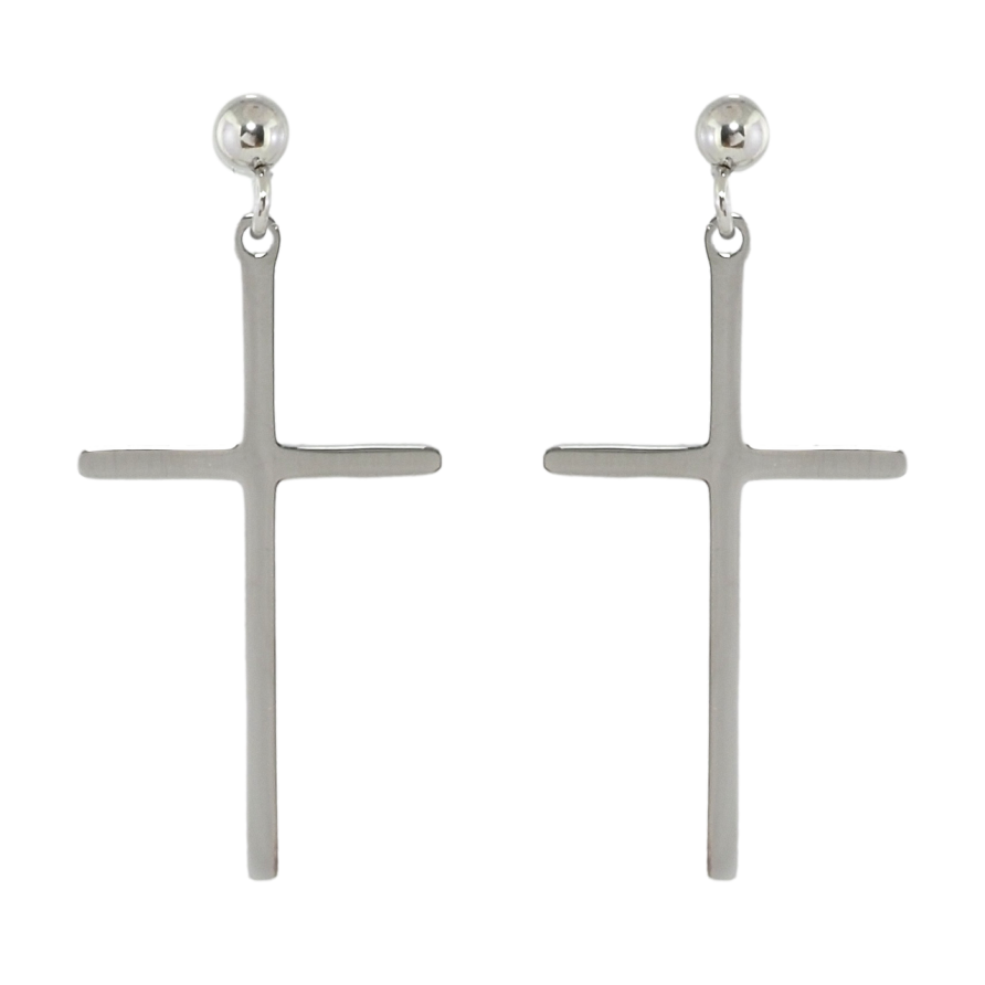 Серьги Xuping TTM Stainless Steel цвет Родий пусеты Подвески Крестики фото №1