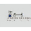 Серьги Xuping TTM Stainless Steel цвет Родий пусеты Синие кристаллы в ободковой оправе ø 6мм фото №2