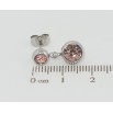 Серьги Xuping TTM Stainless Steel цвет Родий пусеты Подвески с розовыми кристаллами ø 6мм и 8мм фото №2