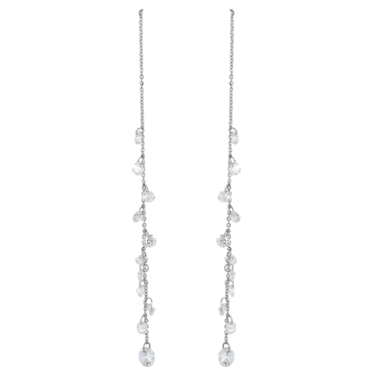 Серьги Xuping TTM Stainless Steel цвет Родий пусеты Подвески кристаллы на цепочке фото №18