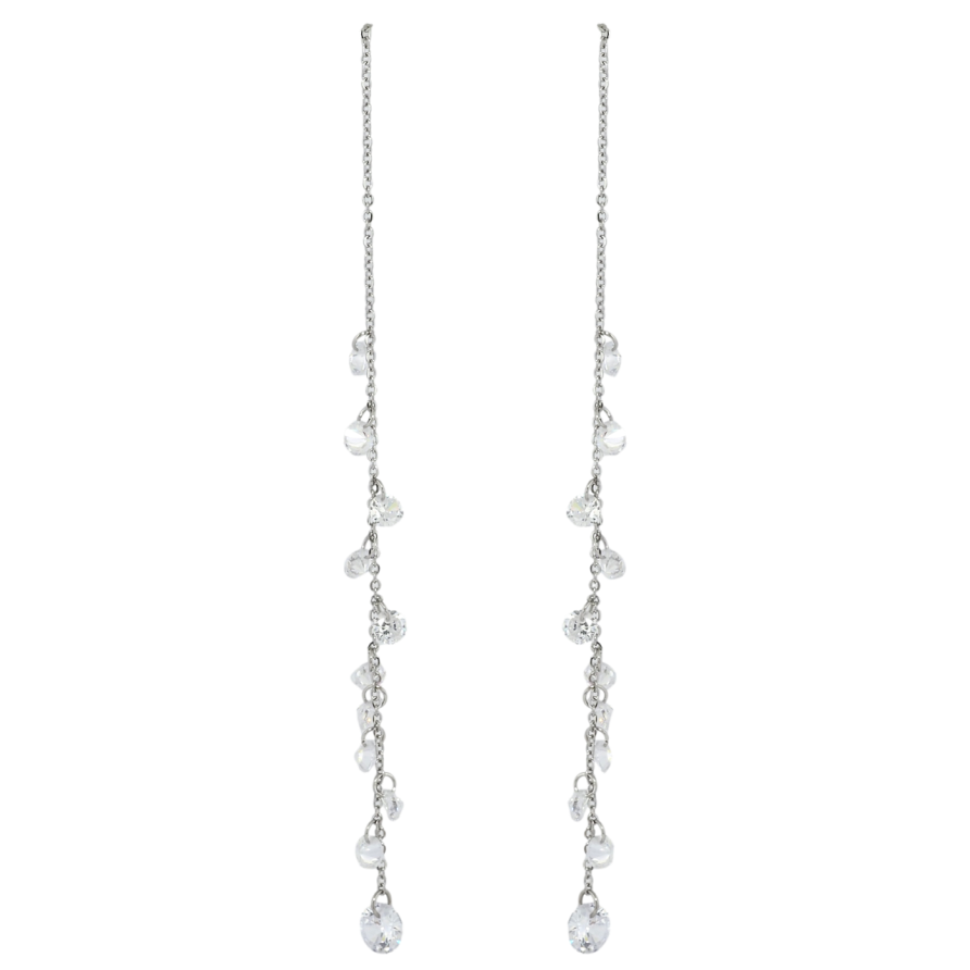 Серьги Xuping TTM Stainless Steel цвет Родий пусеты Подвески кристаллы на цепочке фото №1