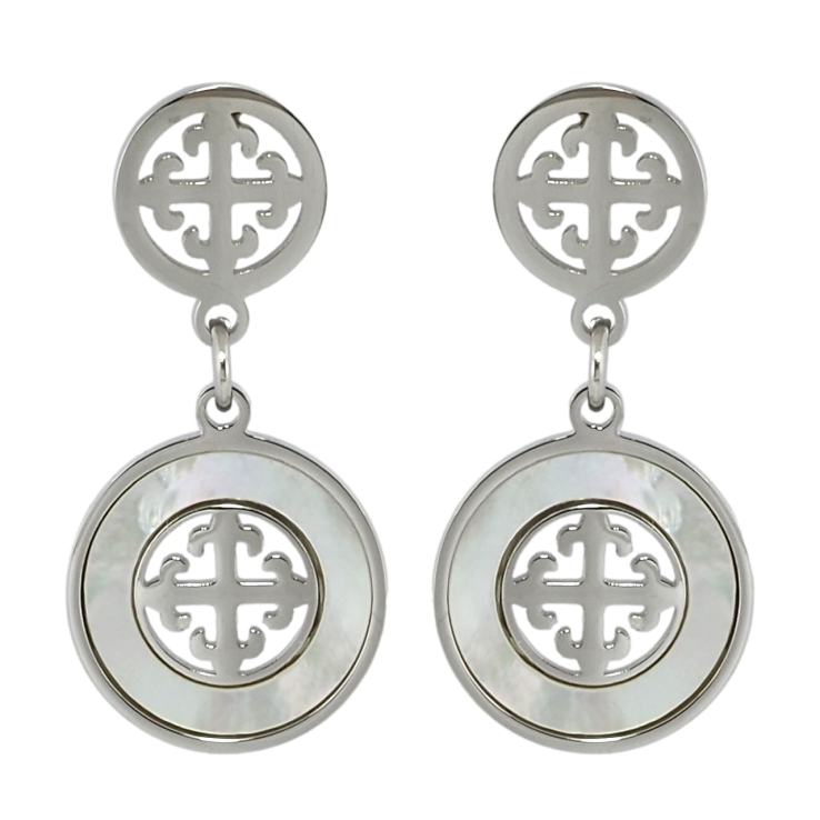 Серьги Xuping TTM Stainless Steel цвет Родий пусеты Декоративные подвески с перламутровыми вставками фото №22