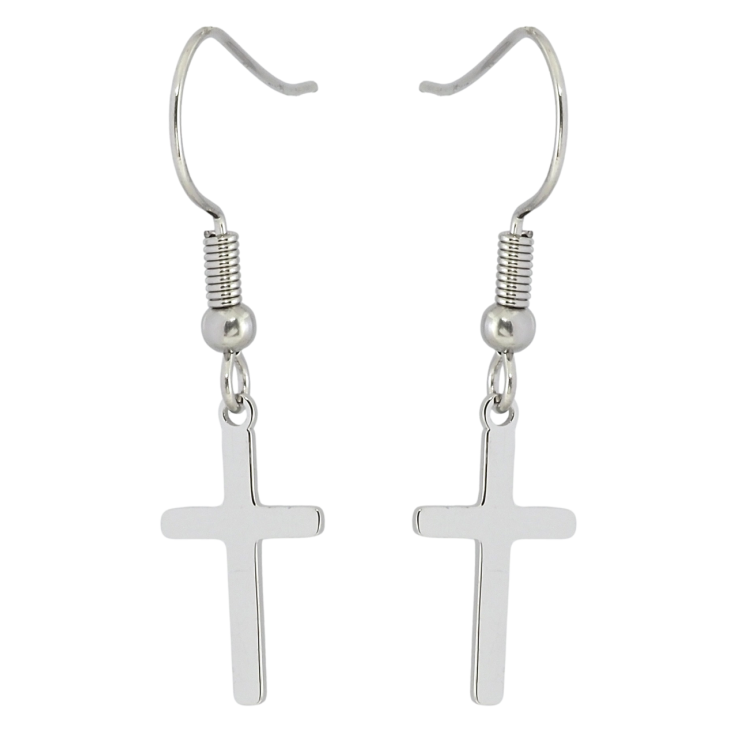 Серьги Xuping TTM Stainless Steel цвет Родий французский замок Крестики фото №8