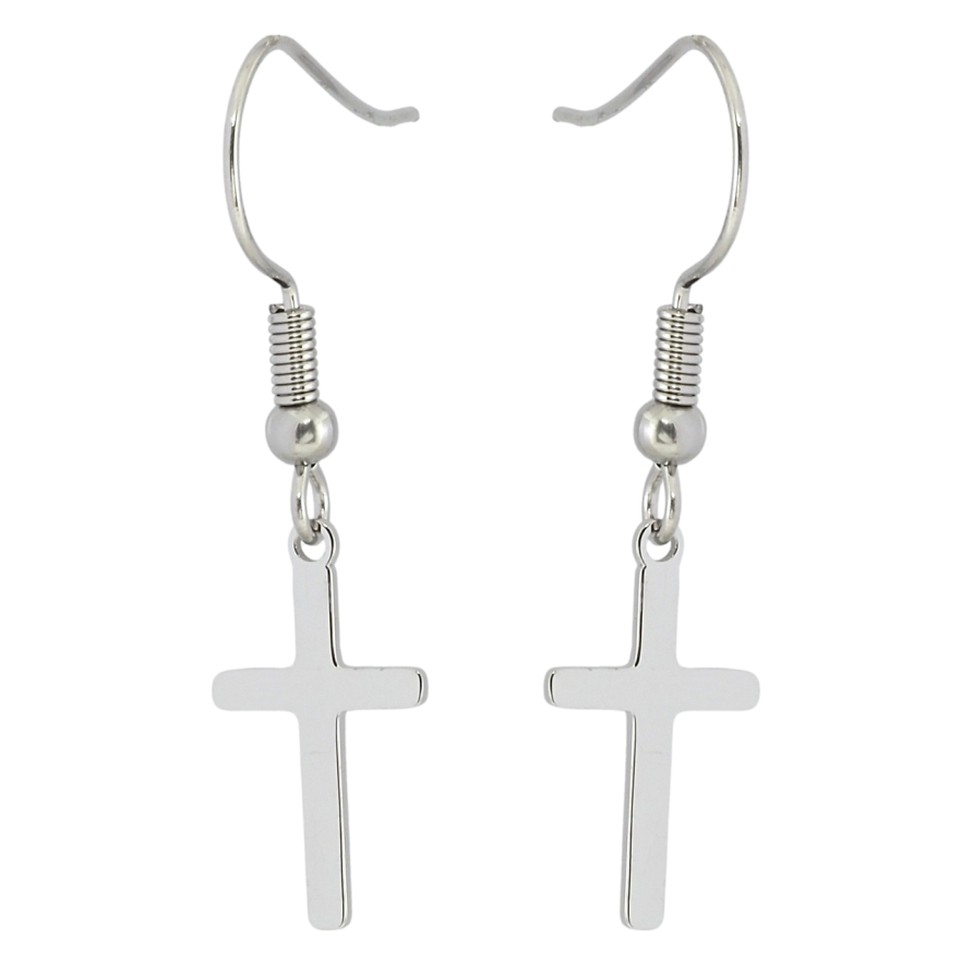 Серьги Xuping TTM Stainless Steel цвет Родий французский замок Крестики фото №1