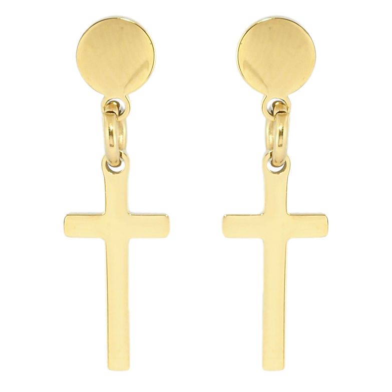 Серьги Xuping TTM Stainless Steel цвет 14K пусеты Крестики фото №13