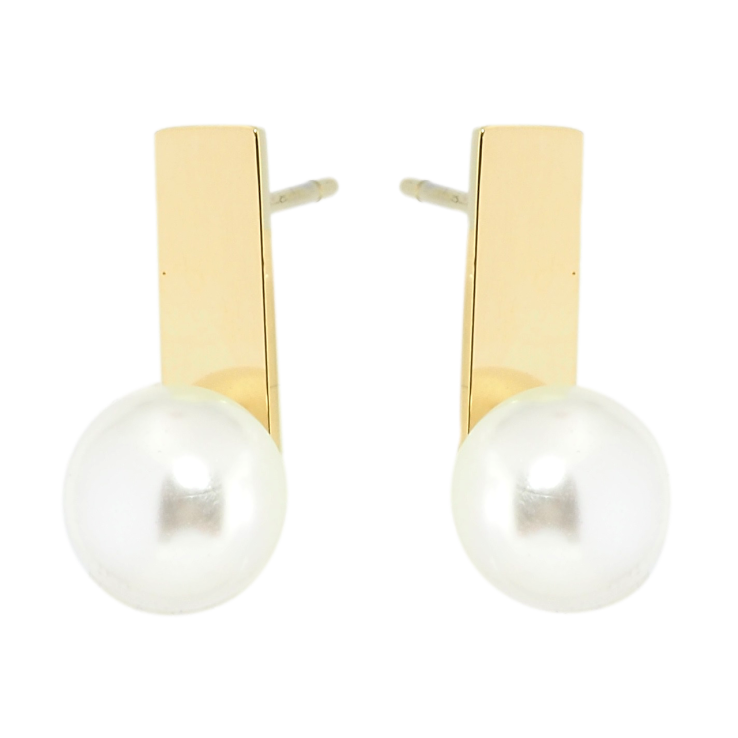 Серьги Xuping TTM Stainless Steel цвет 14K пусеты Пластины с жемчужинами фото №20