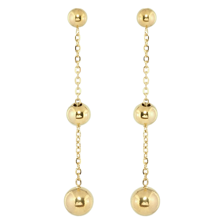 Серьги Xuping TTM Stainless Steel цвет 14K пусеты Подвески шарики на цепочке фото №1