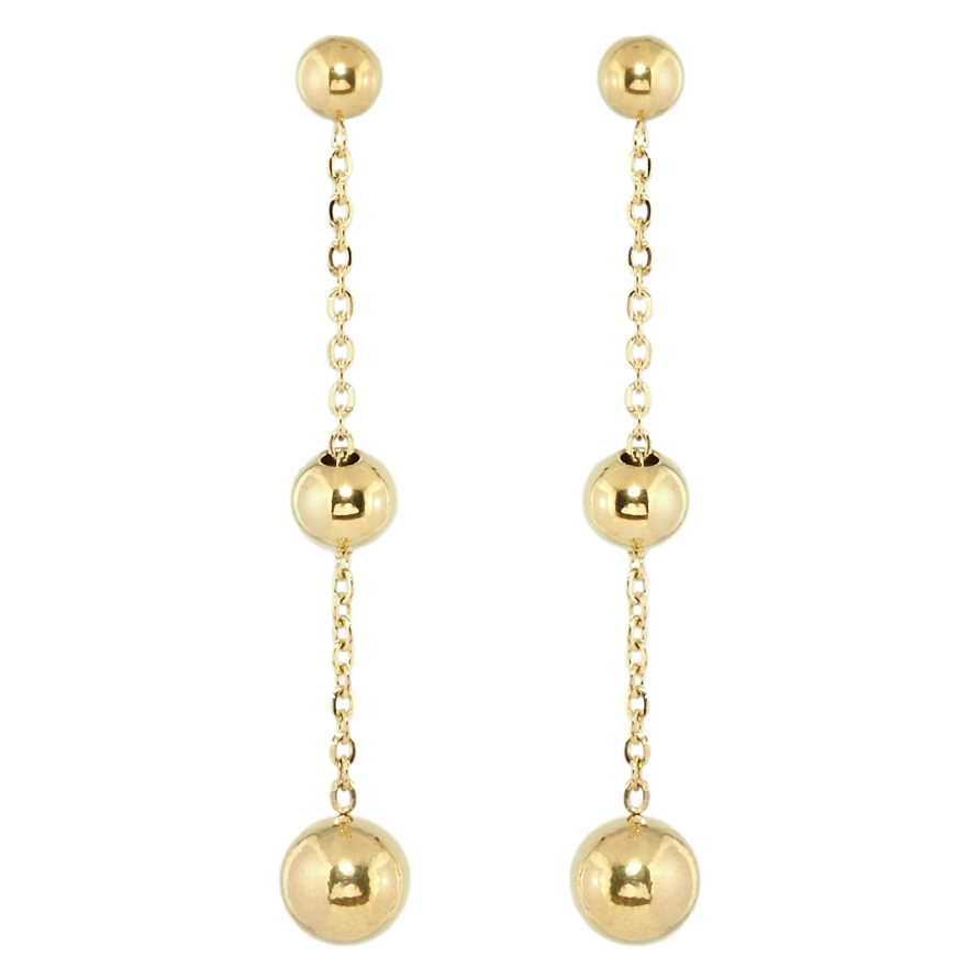 Серьги Xuping TTM Stainless Steel цвет 14K пусеты Подвески шарики на цепочке фото №1