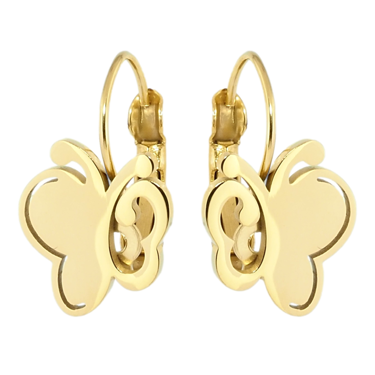 Сережки Xuping TTM Stainless Steel колір 14K французький замок Метелики фото №14