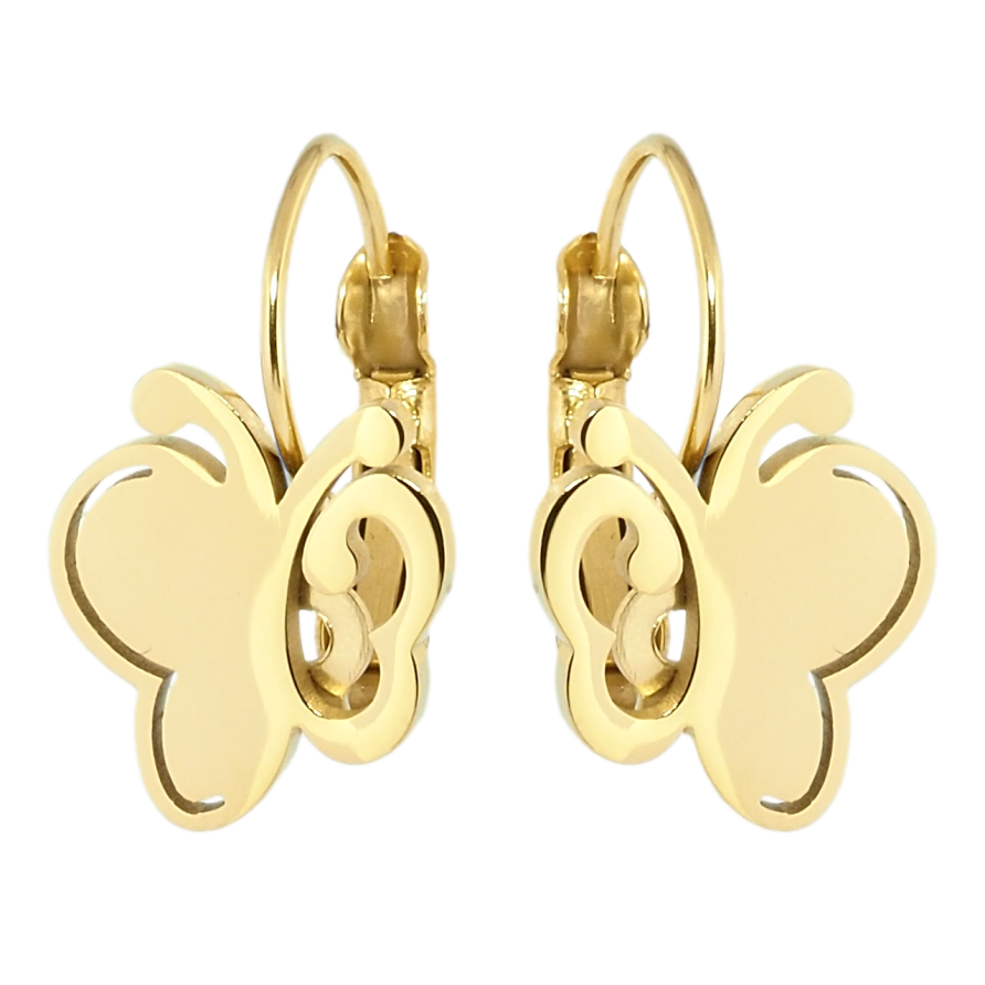 Сережки Xuping TTM Stainless Steel колір 14K французький замок Метелики фото №1