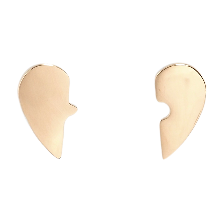 Сережки Xuping TTM Stainless Steel колір РО пусети Половинки серця фото №1