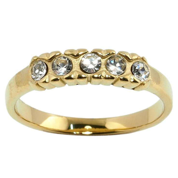 Каблучка Xuping TTM Stainless Steel Колір 14К Орнамент із цирконієм фото №6