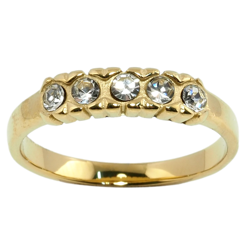 Кольцо Xuping TTM Stainless Steel Цвет 14К Орнамент с цирконием фото №1