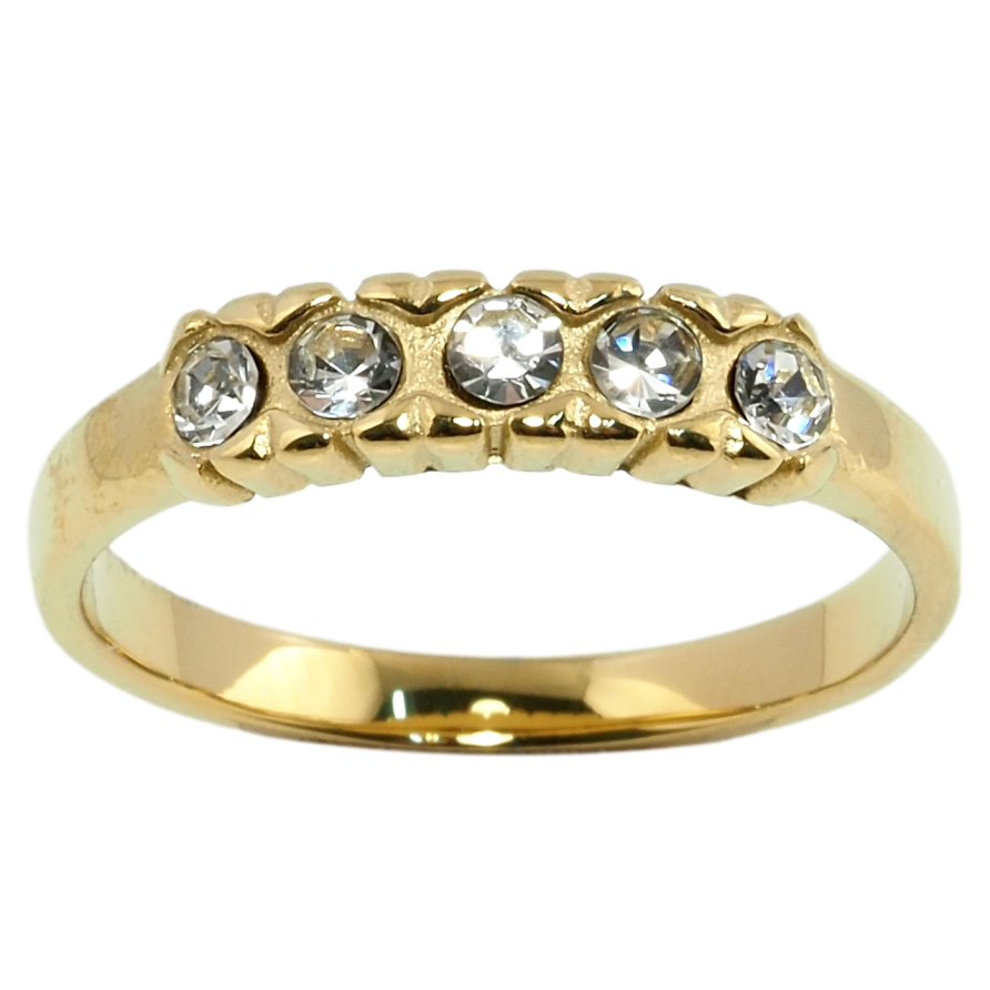 Каблучка Xuping TTM Stainless Steel Колір 14К Орнамент із цирконієм фото №1