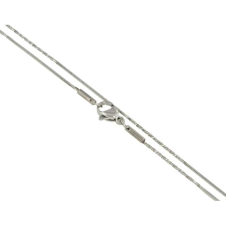 Ланцюжок Xuping ТТМ Stainless Steel колір Родій Плетіння Шнур з-х гранний перекручений довжина 50см х 1мм фото №6 Ланцюжок Xuping ТТМ Stainless Steel колір Родій Плетіння Шнур з-х гранний перекручений довжина 50см х 1мм фото №6