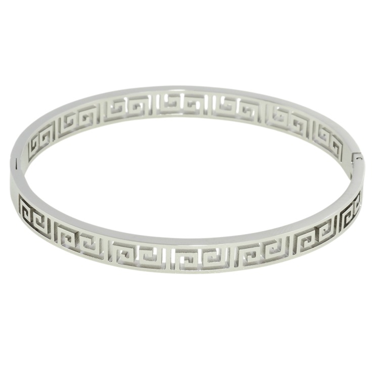 Браслет Xuping ТТМ Stainless Steel колір Родій Грецький орнамент ø 6см фото №19