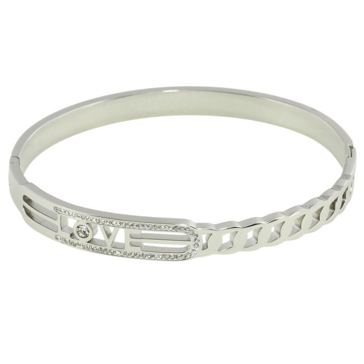 Браслет Xuping ТТМ Stainless Steel колір Родій Love ø 6см фото №12