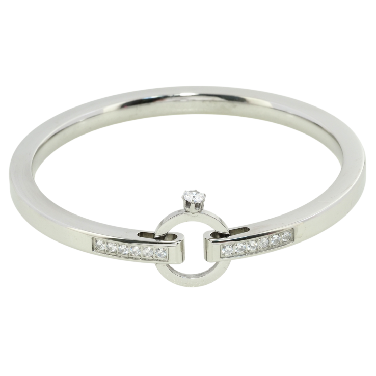 Браслет Xuping ТТМ Stainless Steel колір Родій Кільце на заручини суцільний ø 6см фото №11