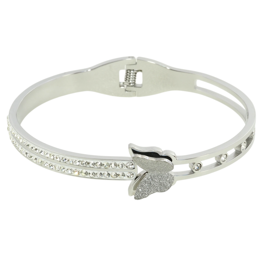 Браслет Xuping ТТМ Stainless Steel колір Родій Метелик ø 5.8см фото №1