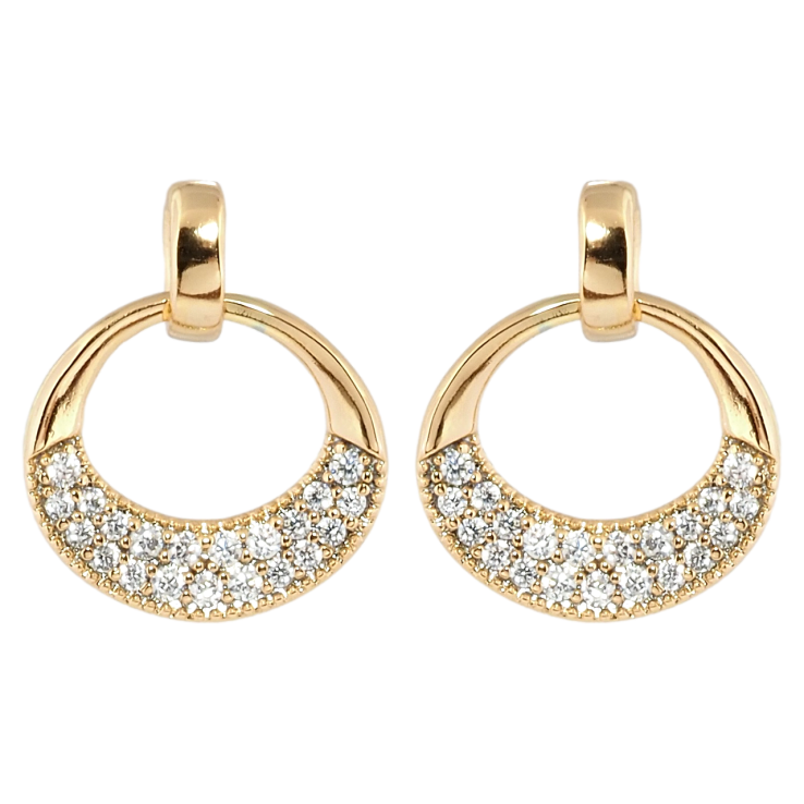 Сережки Xuping Позолота 18K пусети Декоративні кільця з цирконієм фото №2