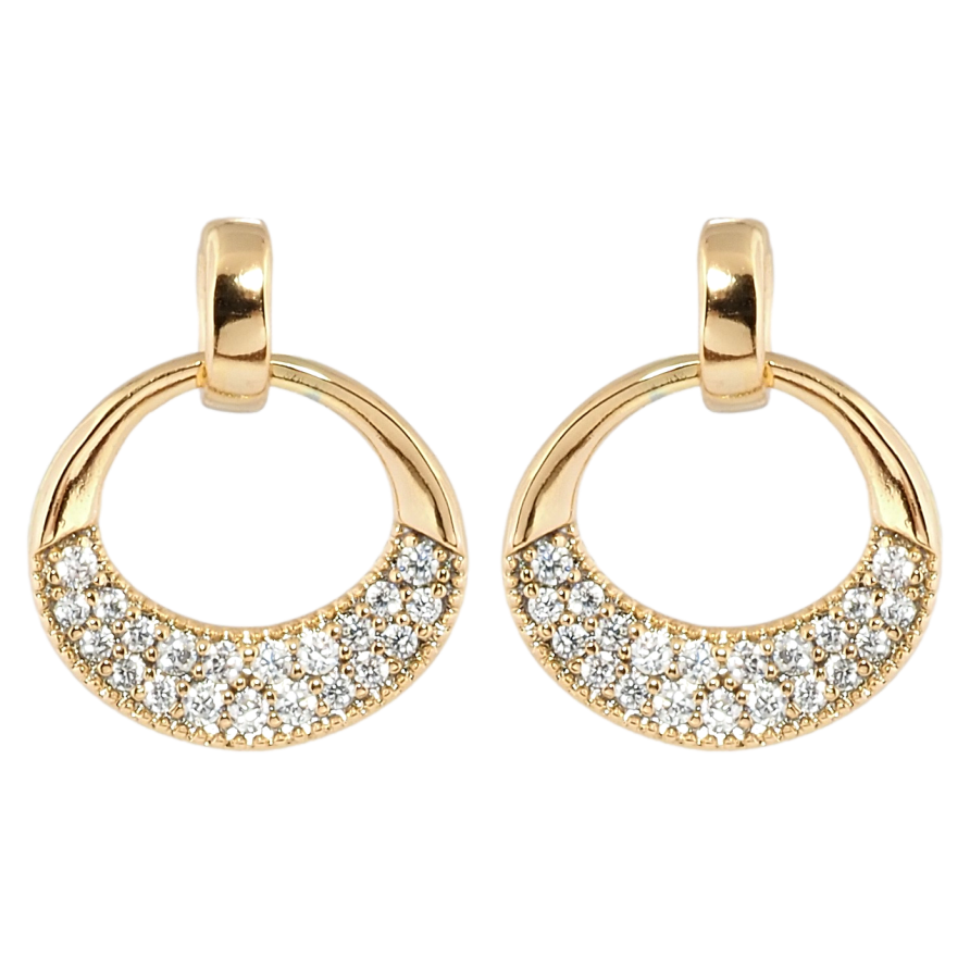 Сережки Xuping Позолота 18K пусети Декоративні кільця з цирконієм фото №1