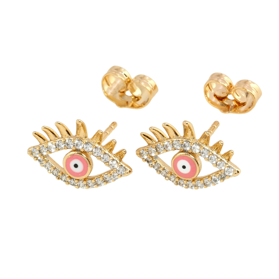Серьги Xuping Позолота 18K пусеты Оберег Глаз Фатимы фото №1 Серьги Xuping Позолота 18K пусеты Оберег Глаз Фатимы фото №1