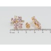 Серьги Xuping Позолота 18K пусеты Розовые фианиты фото №2