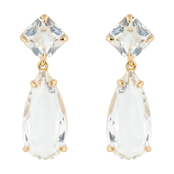 Сережки Xuping Позолота 18K пусети Кристальні підвіски фото №10