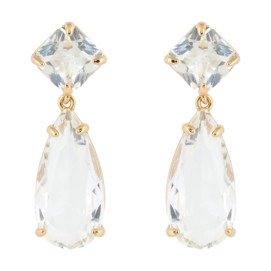 Серьги Xuping Позолота 18K пусеты Кристальные подвески фото №1