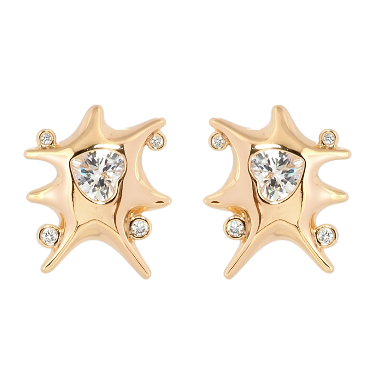 Сережки Xuping Позолота 18K пусети Авангард фото №18