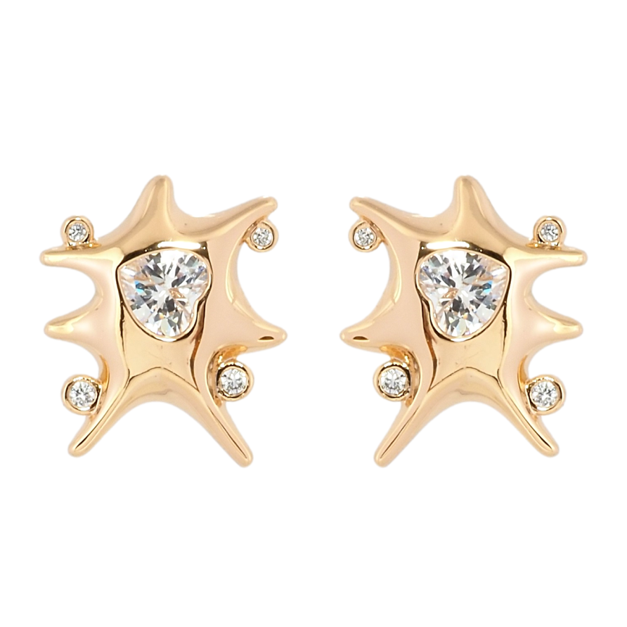 Сережки Xuping Позолота 18K пусети Авангард фото №1 Сережки Xuping Позолота 18K пусети Авангард фото №1