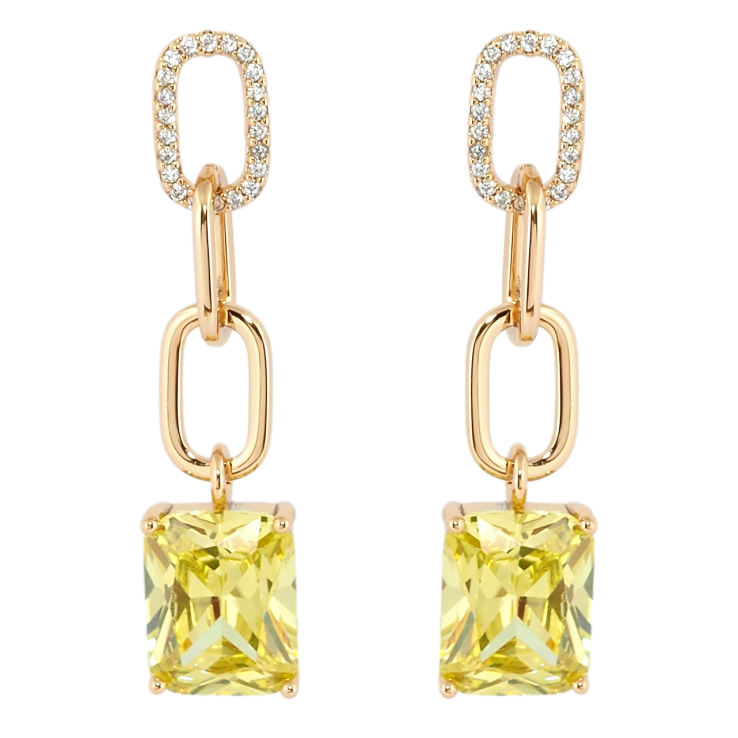 Серьги Xuping Позолота 18K пусеты Цепочки с желтыми фианитами фото №21 Серьги Xuping Позолота 18K пусеты Цепочки с желтыми фианитами фото №21