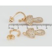 Сережки Xuping Позолота 18K пусети Грибочки інкрустація біло-рожевим цирконієм 2 в 1 фото №2 Сережки Xuping Позолота 18K пусети Грибочки інкрустація біло-рожевим цирконієм 2 в 1 фото №2