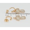 Сережки Xuping Позолота 18K пусети Грибочки інкрустація цирконієм 2 в 1 фото №2