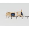 Серьги Xuping Позолота 18K английский замок Синие фианиты на фигурной дужке фото №2