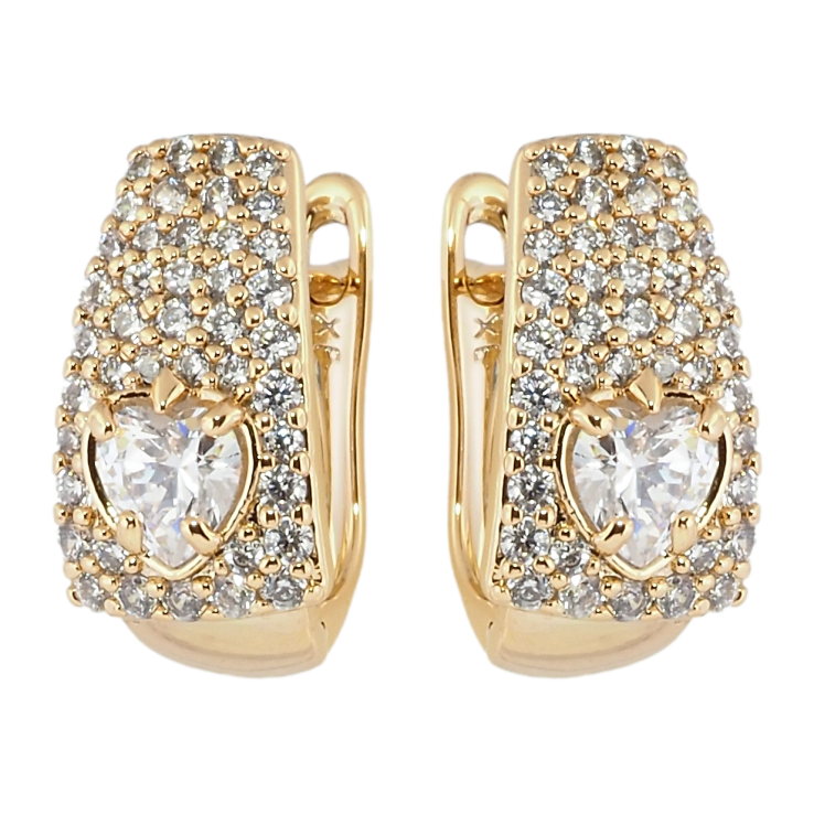 Сережки Xuping Позолота 18K англійський замок Інкрустація цирконієм фото №24