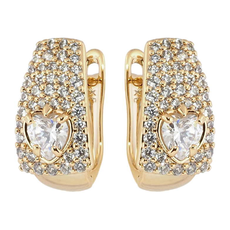 Сережки Xuping Позолота 18K англійський замок Інкрустація цирконієм фото №11