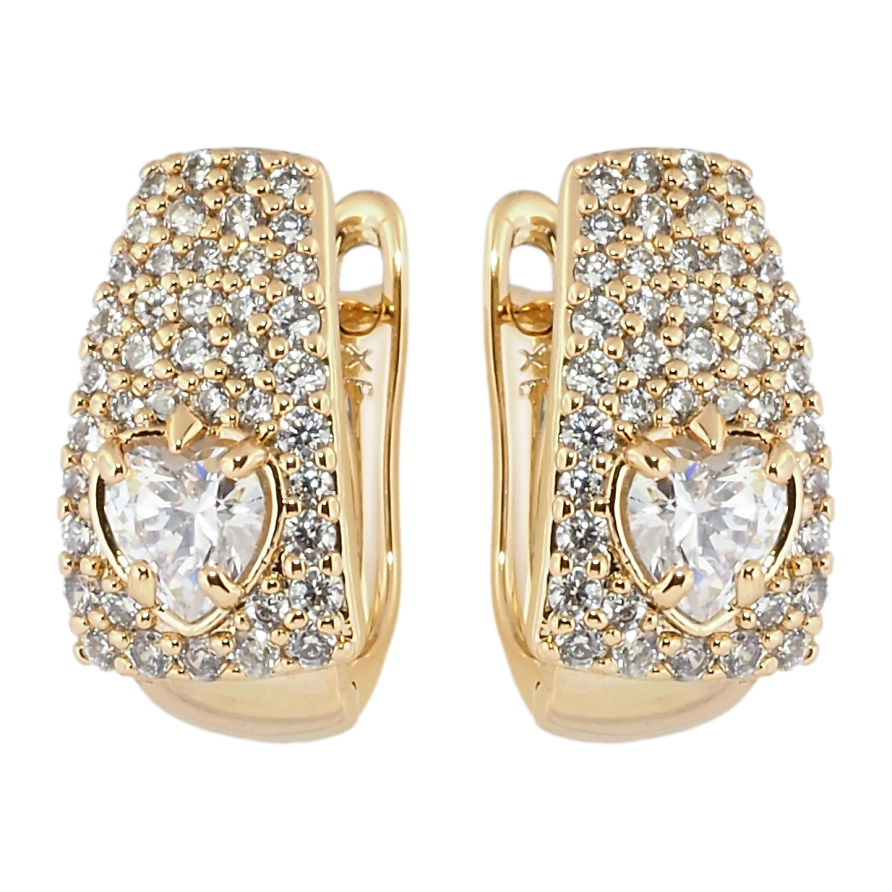 Сережки Xuping Позолота 18K англійський замок Інкрустація цирконієм фото №1