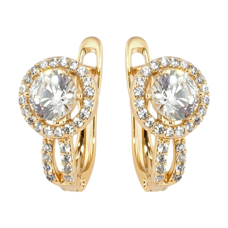 Сережки Xuping Позолота 18K англійський замок Кристальний блиск фото №16