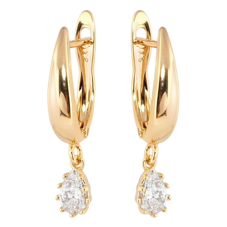 Сережки Xuping Позолота 18K англійський замок Підвіски кристальні крапельки фото №24