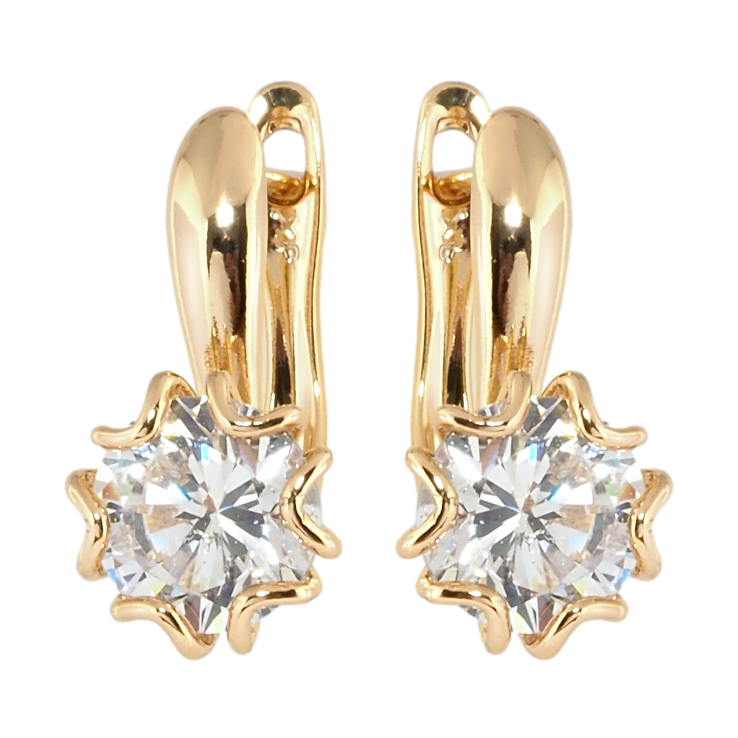 Сережки Xuping Позолота 18K англійський замок Фіаніти фото №10 Сережки Xuping Позолота 18K англійський замок Фіаніти фото №10