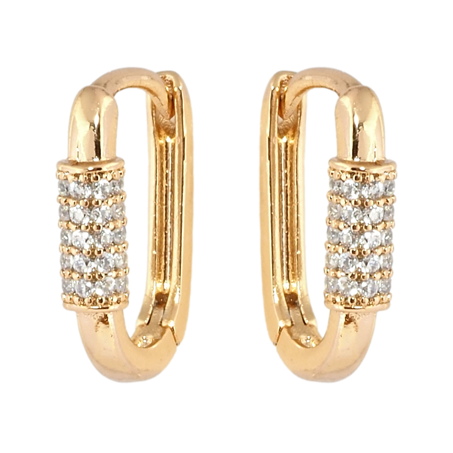 Серьги Xuping Позолота 18K колечки Инкрустация цирконием фото №1